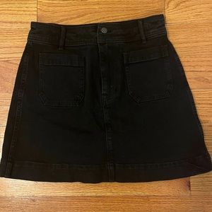 Madewell Black Mini Jean Skirt